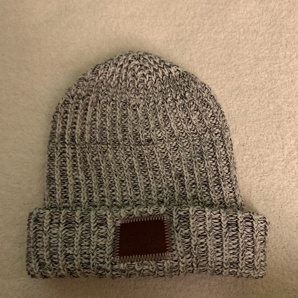 Love Your Melon Black Speckled Cuffed Beanie